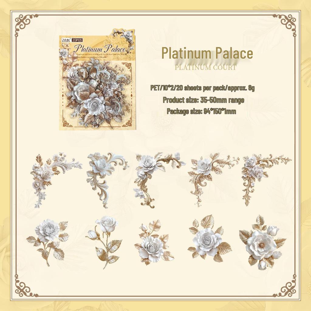 Retro Wisteria Shadow Edge Creative Stickers - Romantic Floral DIY Journal Décor
