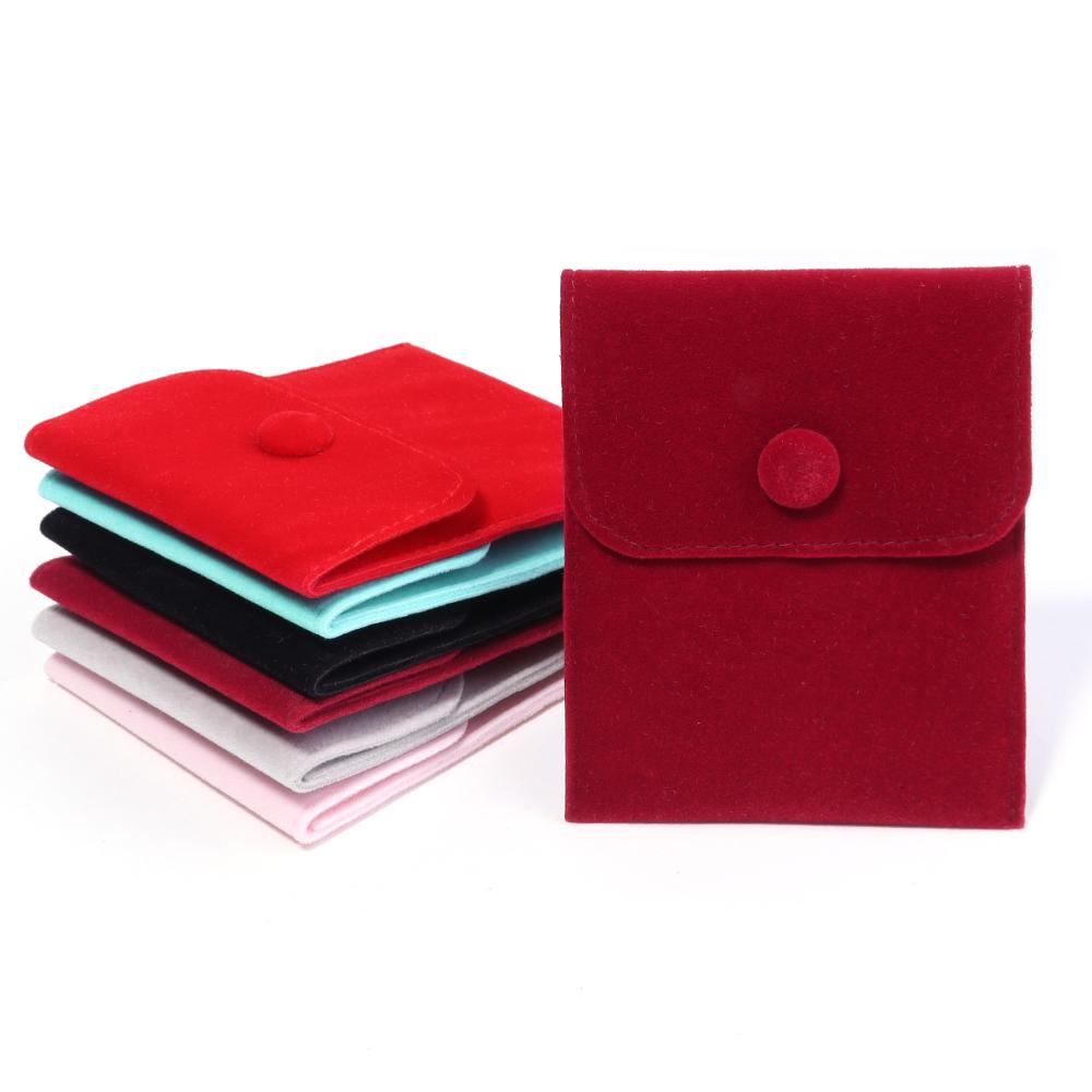 1PC Jewellery Pouch Packaging Bag Soft Velvet Gift Bracelet Necklace Earrings Rings Storage Button Velvet Bag Custom Logo