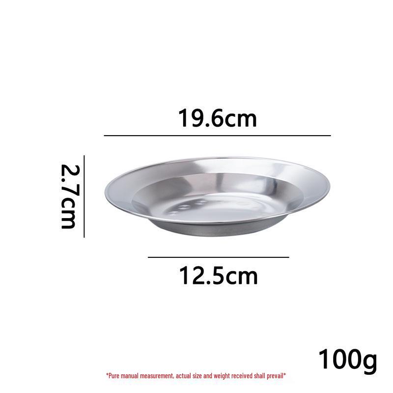 Food-Grade Stainless Steel Multi-Purpose Plate: Ideal for Soup, Dinner, Fruit, Steaming, and Household Use.