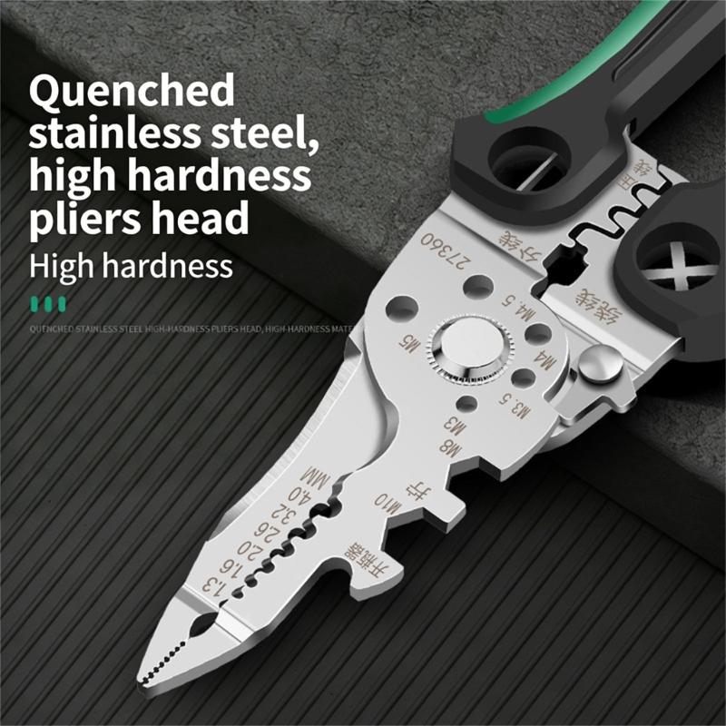 Professional Multifunctional Steel Wire Stripper Pliers Cutter Wire Crimper For Electrical Work And Home Repair