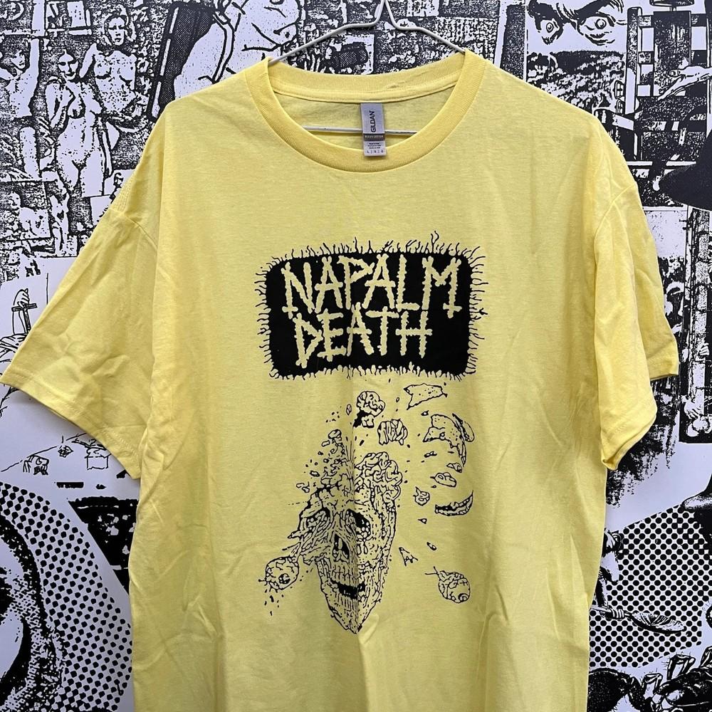 Napalm Death yellow Cotton T Shirt  Unisex T-Shirt XXL