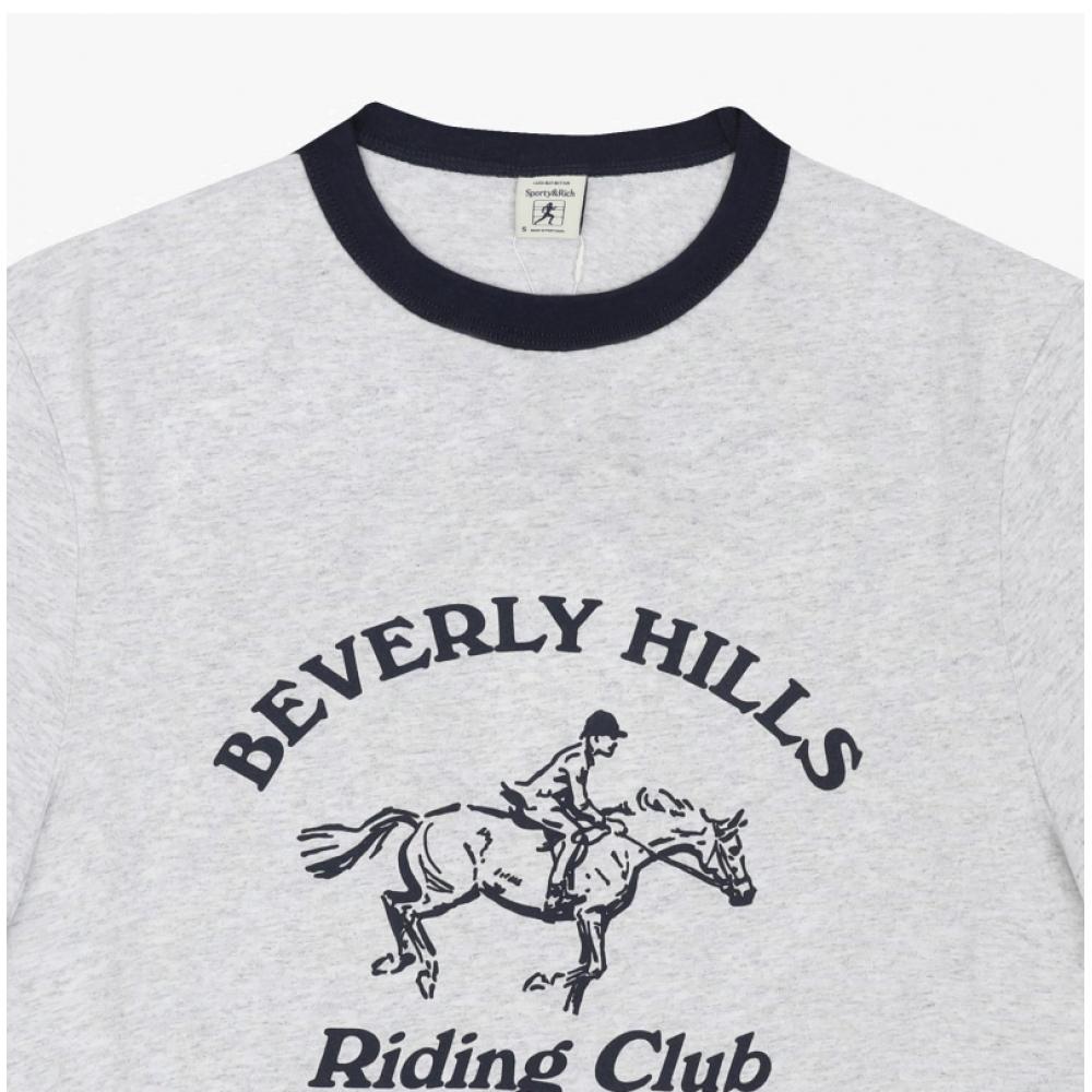 Sporty Rich Women S Ringer Tee Club Riding Bh To07364255gy18