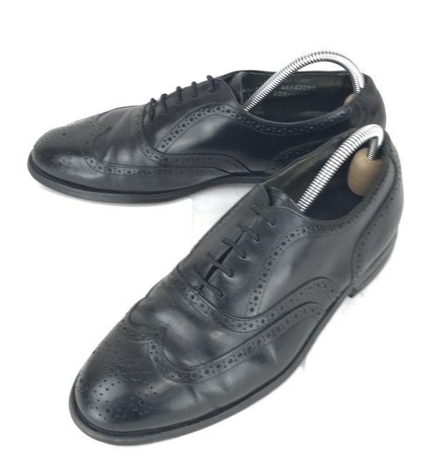 

80s-90s USA Made/COMFORT PLUS/Full Brogue Wingtip Leather Shoes/8.5EEE/26.5/Black/Goodyear Welt Vintage(USED)