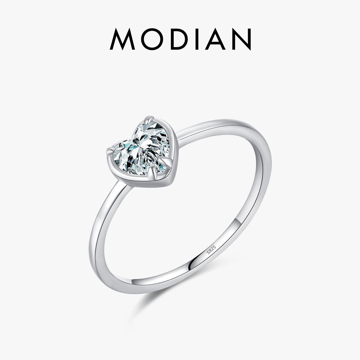 

925 Sterling Silver Minimalism Romantic Hearts Zirconia Ring Classic Basic Style Wedding Rings For Women Fine Jewelry 9
