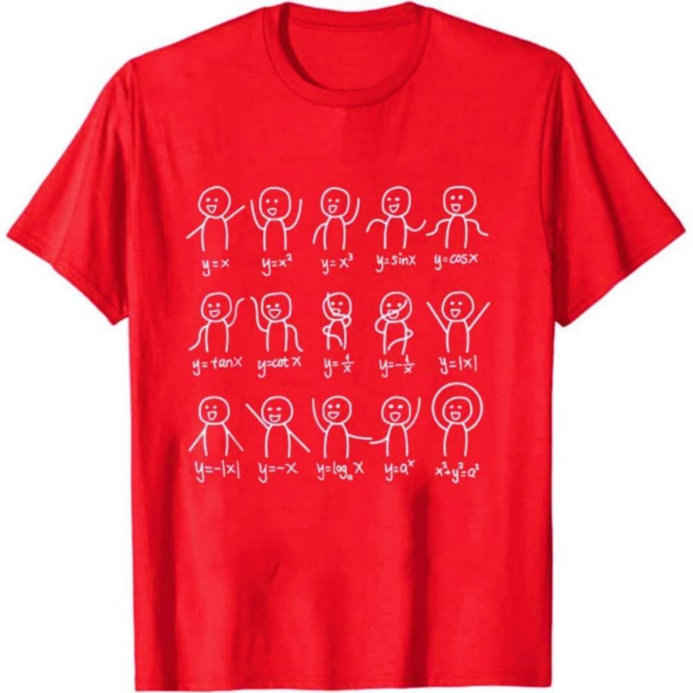 Algebraic dance funny graphics mathematical equations summer casual loose Tshirt S