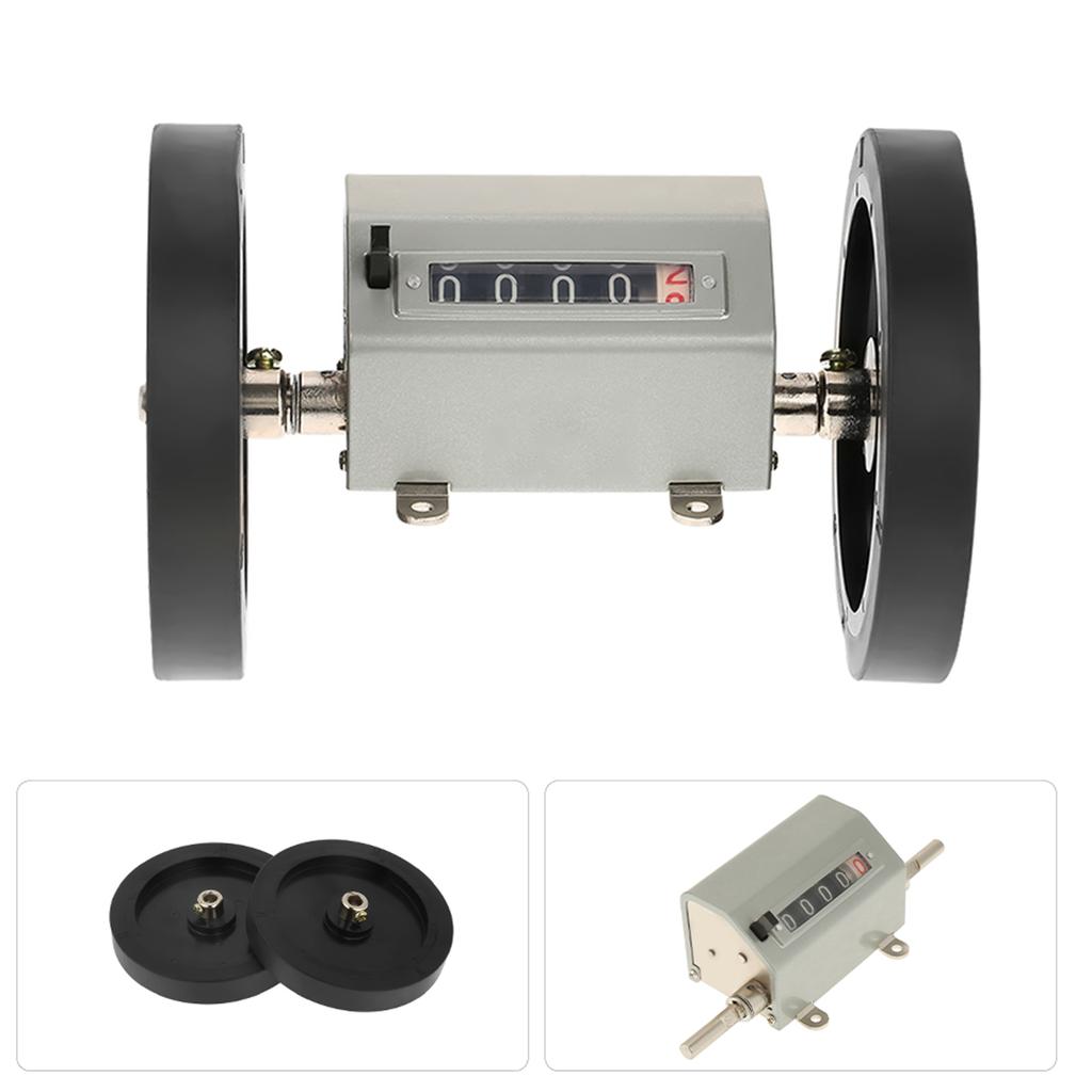 Digital 5-digit Rolling Wheel Counter 0- 9.9 Counting Range Roll Type Length Counter . Speed 350 Rpm Rolling Wheel Measuring Counter with Reset f