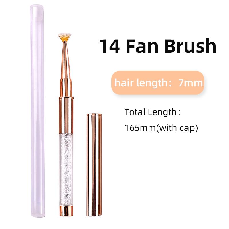 

Nail Art Brush Set Rose Gold Acrylic Crushed Design Diamond Rod UV Gel Polish Crystal Acrylic Nail Drawing Tools For manicure