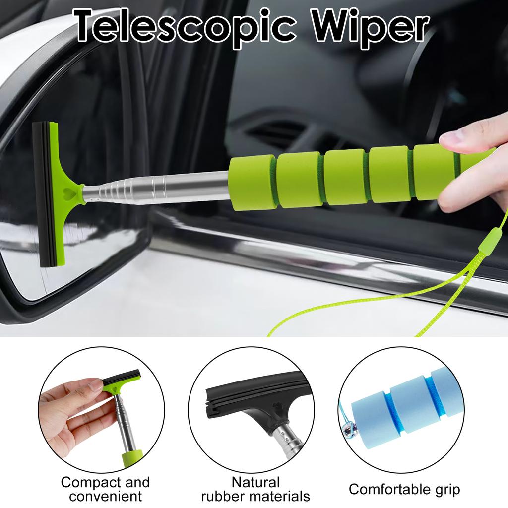 3Pcs Car Side Mirror Squeegee Retractable Car Rearview Mirror Wiper Mini Portable Telescopic Auto Mirror Squeegee Cleaner