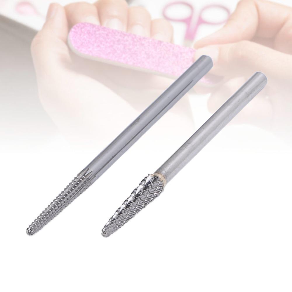2PCS Needle Nail Drill Bits Multi-Function Cuticle Cleaner Bits Manicure Drill Head  Home Manicure