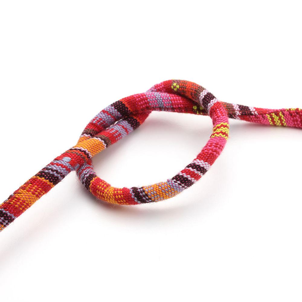 5m 1m Multi Color Cotton Cord Handmade 6mm Diameter Round Fabric Ethnic Rope Textile Wrap Embroider For DIY Bracelets Making