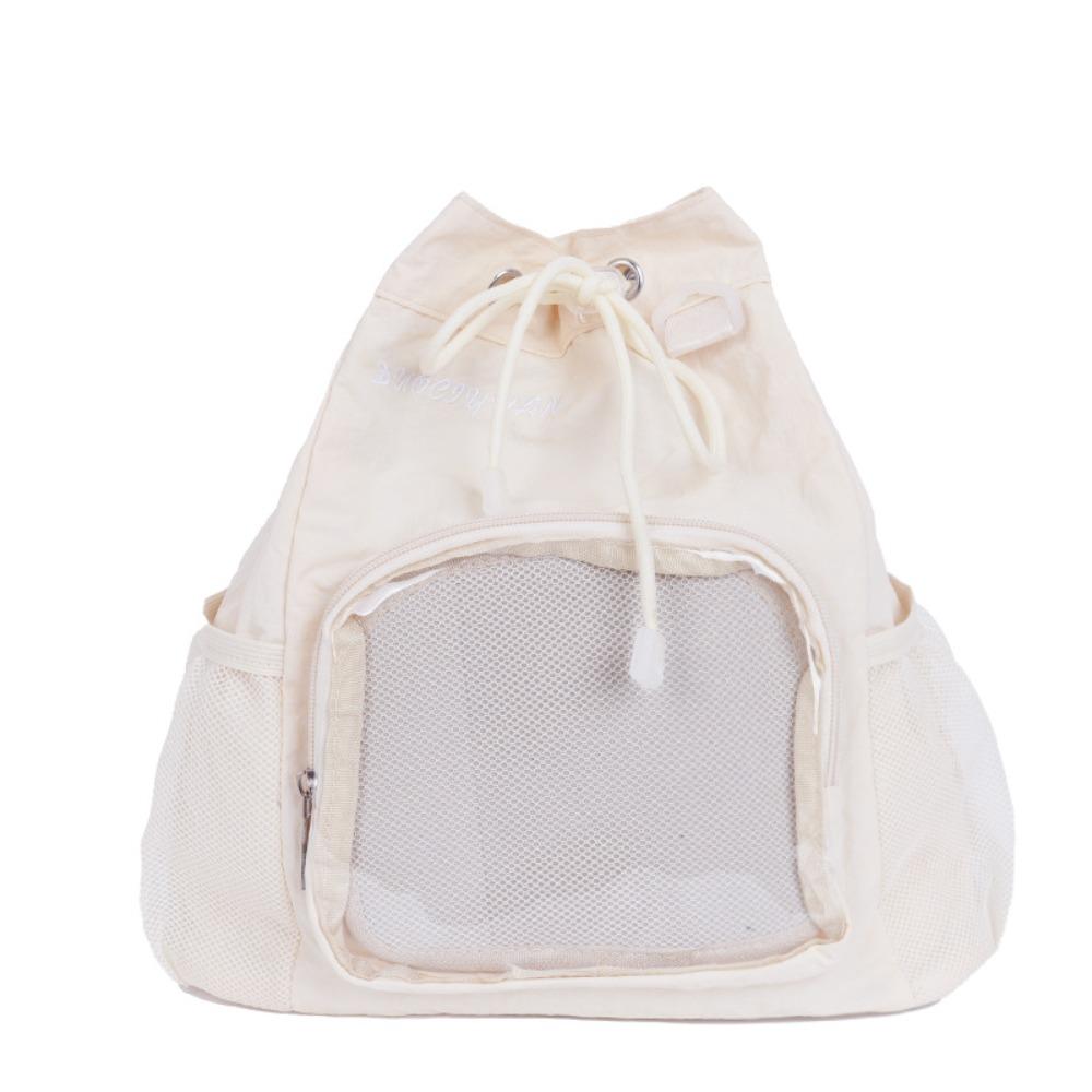 

Lightweight Nylon Drawstring Backpack Transparent Y2k Schoolbag Casual Ita Backpack Outdoor белый