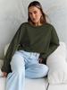 Women's Urban Style Autumn Polyester Pullover: Round Neck, Long Sleeve, Loose Fit