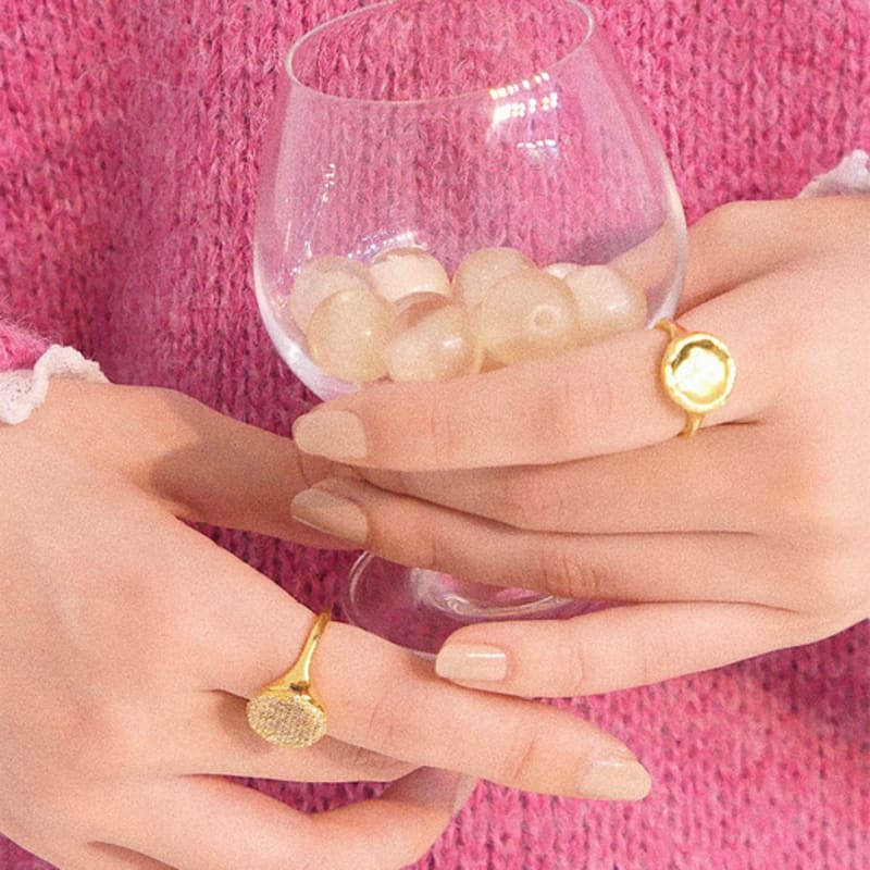 

ALLJEWELRIZE VINTAGE MEMORY PAVE LOCKET ring_GOLD