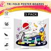 HAUTOCO 3 Pcs Small Trifold Poster Board 21 x 14 inches Tri Fold Presentation Boards White Corrugated Project Boards for Science Fair, School