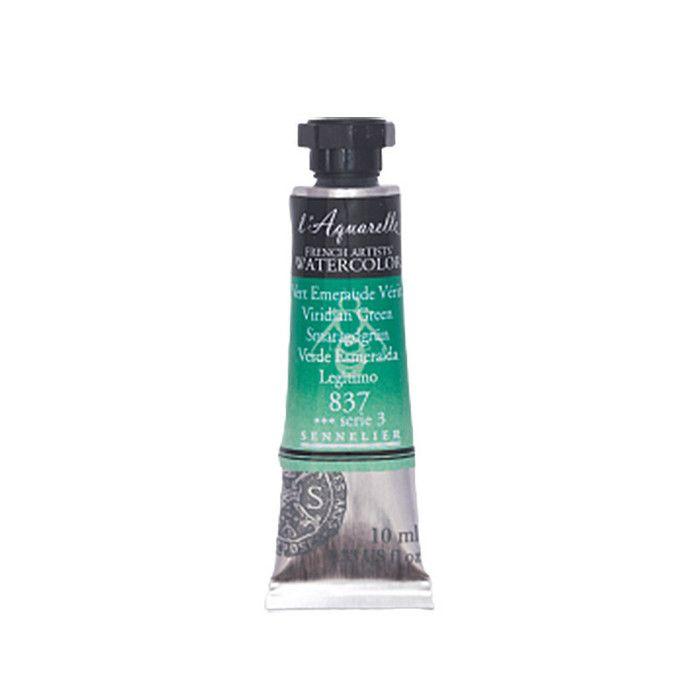 Peinture à l'aquarelle - Sennelier - Tube 10ml S3 - Couleur Viridian (837) - Haute qualité - Mixte
