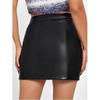 Women's Casual Open High Waist Package Hip Zipper Sexy Leather Half-body Skirt