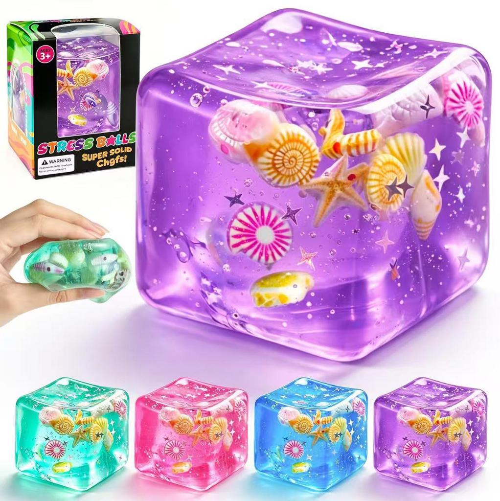 Ocean Shell Ice Cube Squeeze Toy - Slow Rebound Decompression and Stress Relief