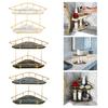 Double-Layer Storage Rack Jewelry Basket Decoration with Ceramic Panel Sundries Display Stand
