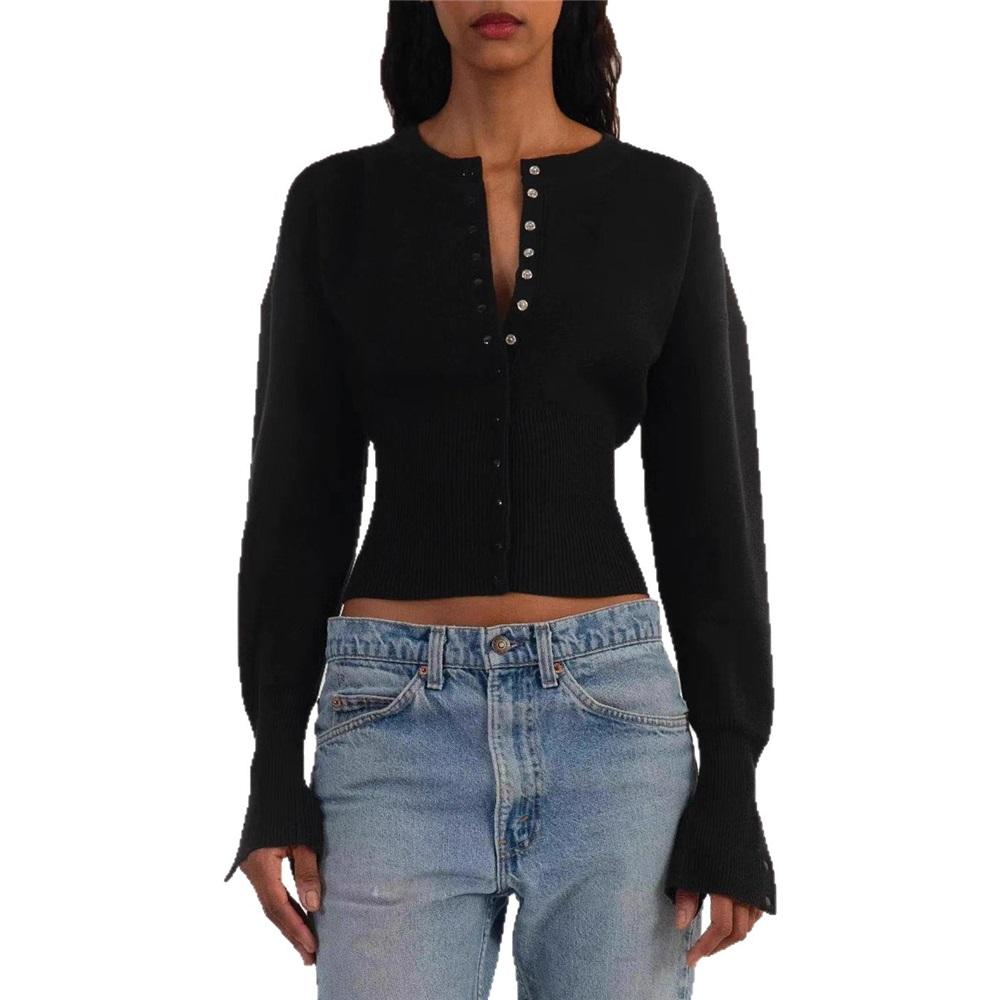 Women's Lazy Street Trend Slim Short Knitted Cardigan Navel Sweater Tops For Women