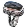 Labradorite Natural Gemstone Antique Silver Plated Ring US Size-7.75 R634