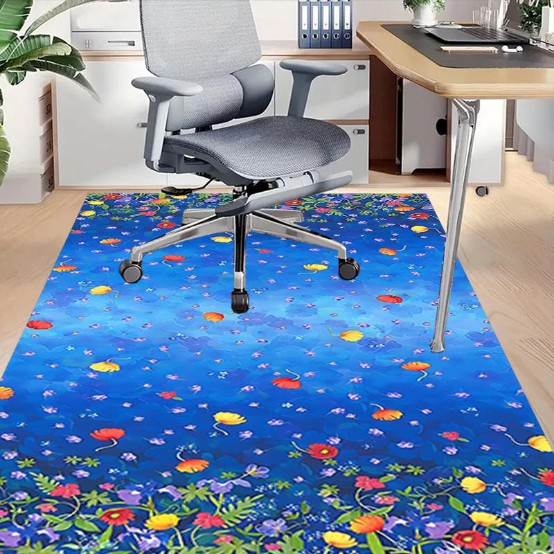 1PC Floral Pattern Fabric Extra Large Non-Slip Floor Carpet, Office, Family, Bedroom, Studio - Large Area RugJ0330