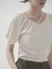 RAYHER Unbalanced Strap T-Shirts [L/Beige]