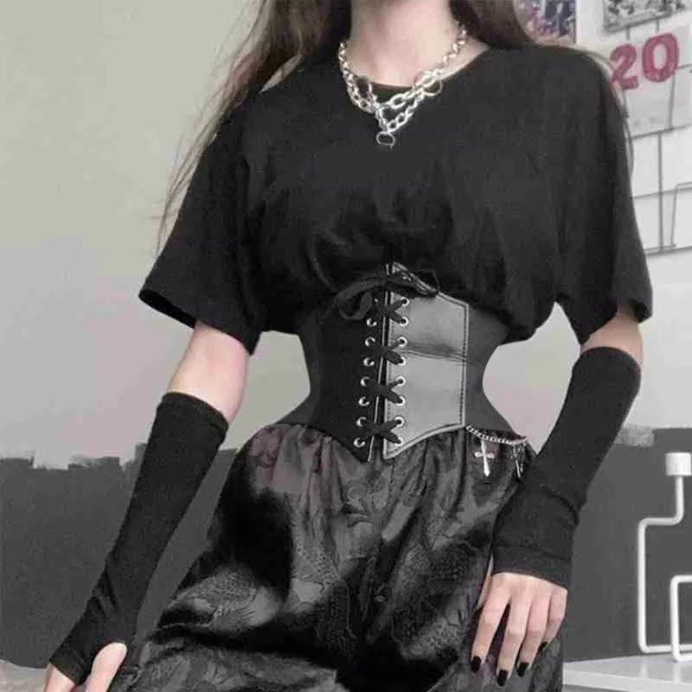 Punk Wide Belt High Elasticity Skirt Belt New Waist Cincher