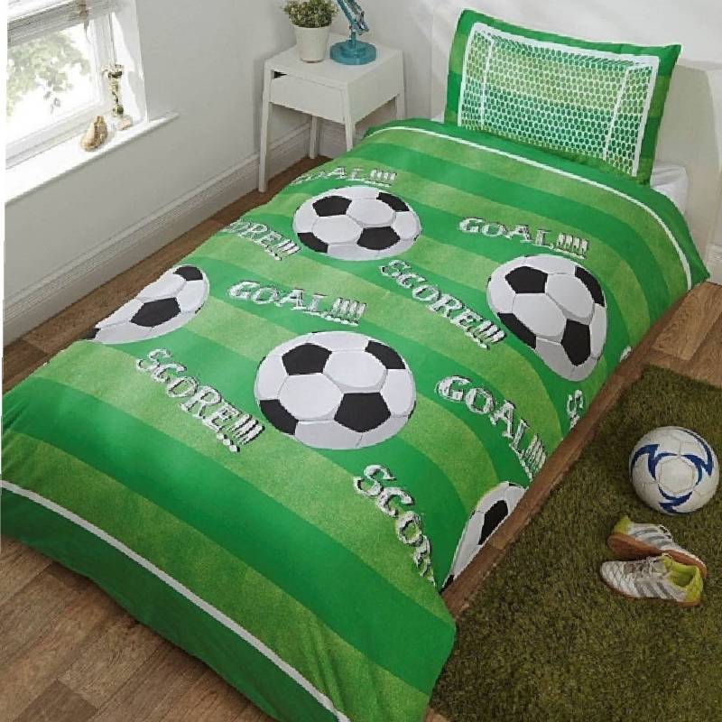 Goal Shoot Football Soccer Kids Boys Single Duvet Quilt Cover Bedding Set