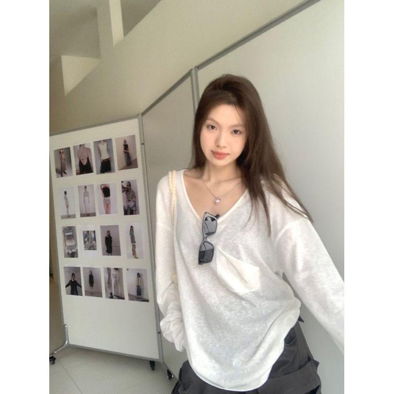 Thin Long Sleeves Casual Easiest for Match Gentle Sun Protective Blouse