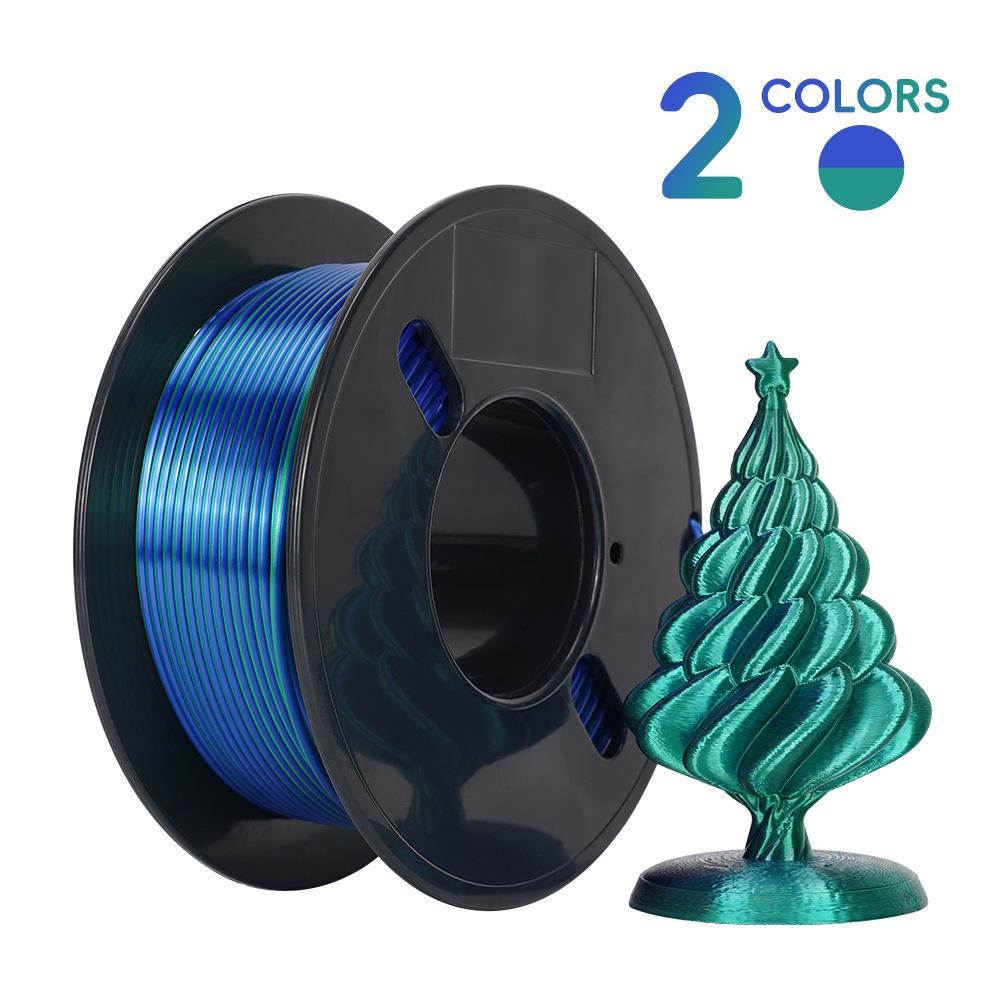 Silk Multi-color PLA 3D Printing Filament, 200g/250g, for All FDM Printers.