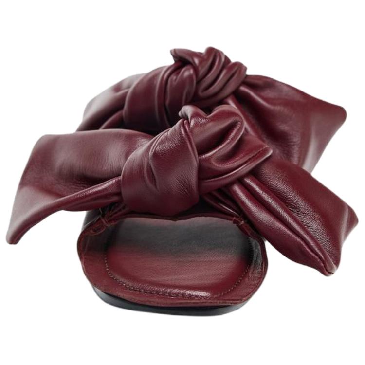 Zara Bow Decor Anti-Rubbing Slide Sandals Women Footwear Crimson 3600610624