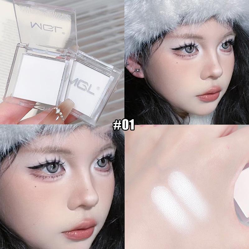 Palette Ombretti Monocromatici Bianco Caldo Opaco Polvere Illuminante Naturale a Lunga Tenuta per Contouring Delicato degli Occhi Illumina