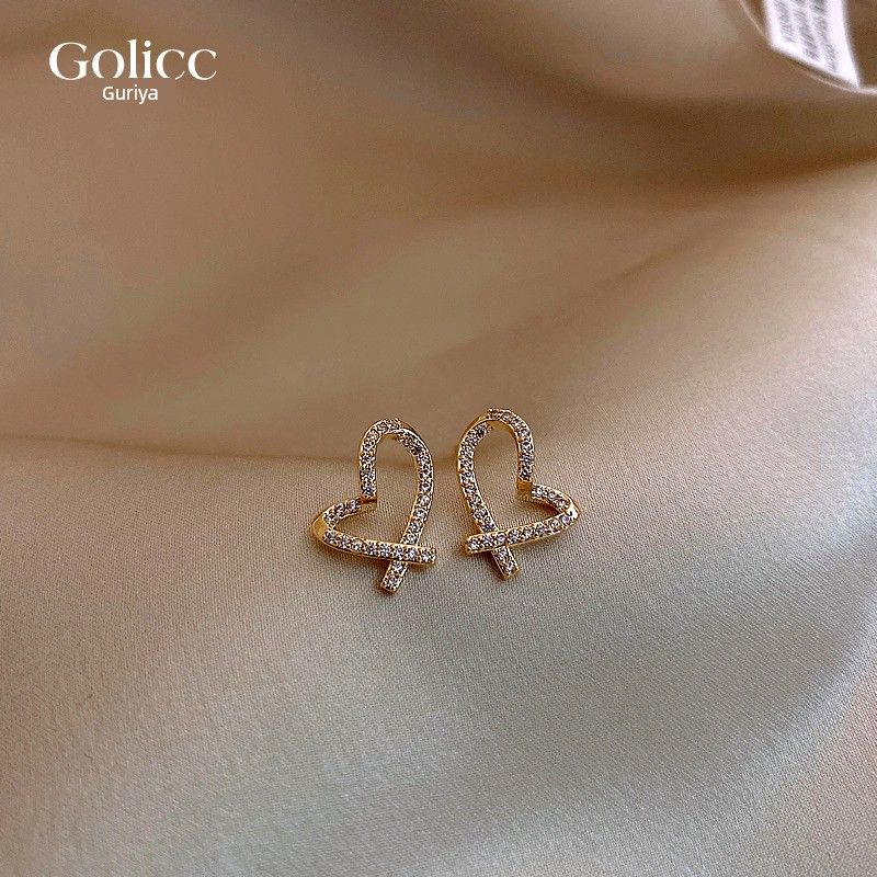 

Stud Earrings for Women Special-Interest Design Unique Best Selling Sterling Silver Needle Heart stud earrings