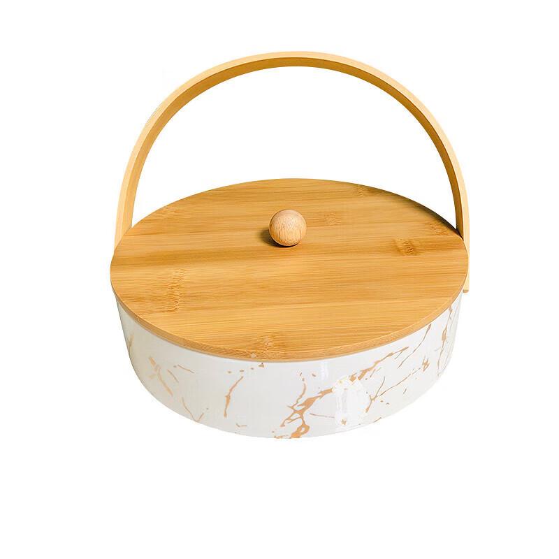 Nordic Ceramic Divided Snack Plate with Lid