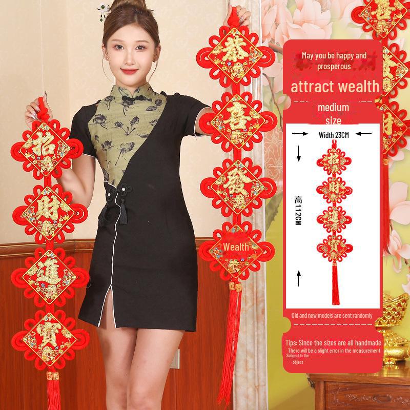 

Великий кулон у вигляді китайського вузла для вітальні - Новорічний декор для новосілля з благословенням