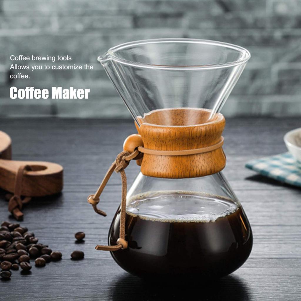 Glass coffee pot, coffee drip pot, easy to clean, machine washable (400ml)