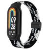 Flettet stropp for Xiaomi Mi Band 8 Elastisk Nylon Solo Loop Justerbart klokkebånd Magnetisk spenne armbånd for Miband 8 NFC