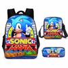 Cartoon Sonic Backpack, Primary And Secondary School Schoolbag, Messenger Bag, Pencil Case Three-Piece Set