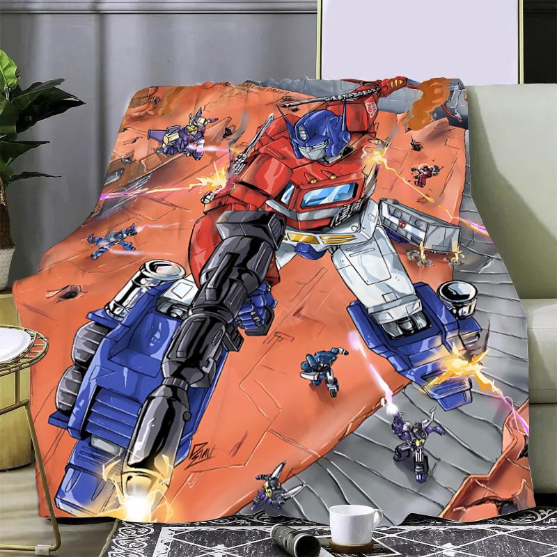 Anime Transformers G1 Car Robot Printed Blanket Picnic Blankets Warm Blanket Soft Comfortable Blanket Home Travel Birthday Gift
