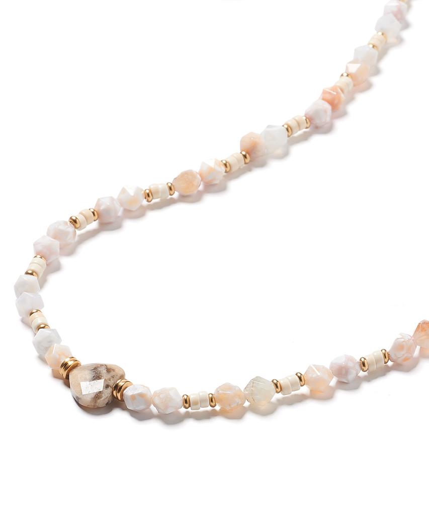 Polalita Champagne Heart Point Necklace (Plt-Nl-025_Be)