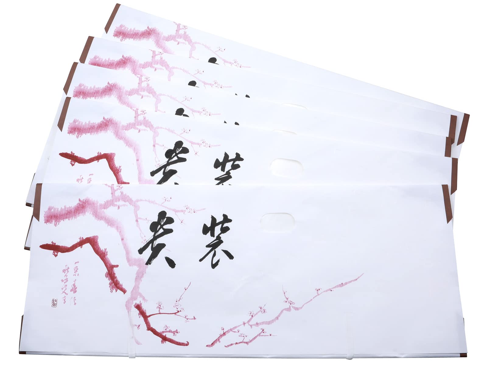 

Saras Tatou Paper with Mino Washi Plum Pattern Thin Paper Set of 5