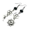 Gothic Retro Black Zircon Sun Moon Mango Star Long Pendant Dangle Earrings for Women Bohemian Fashion Jewelry Accessories Gifts