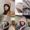 Retro Colorblock Beanie Hat For Women Winter Warmth And Earmuff Protection