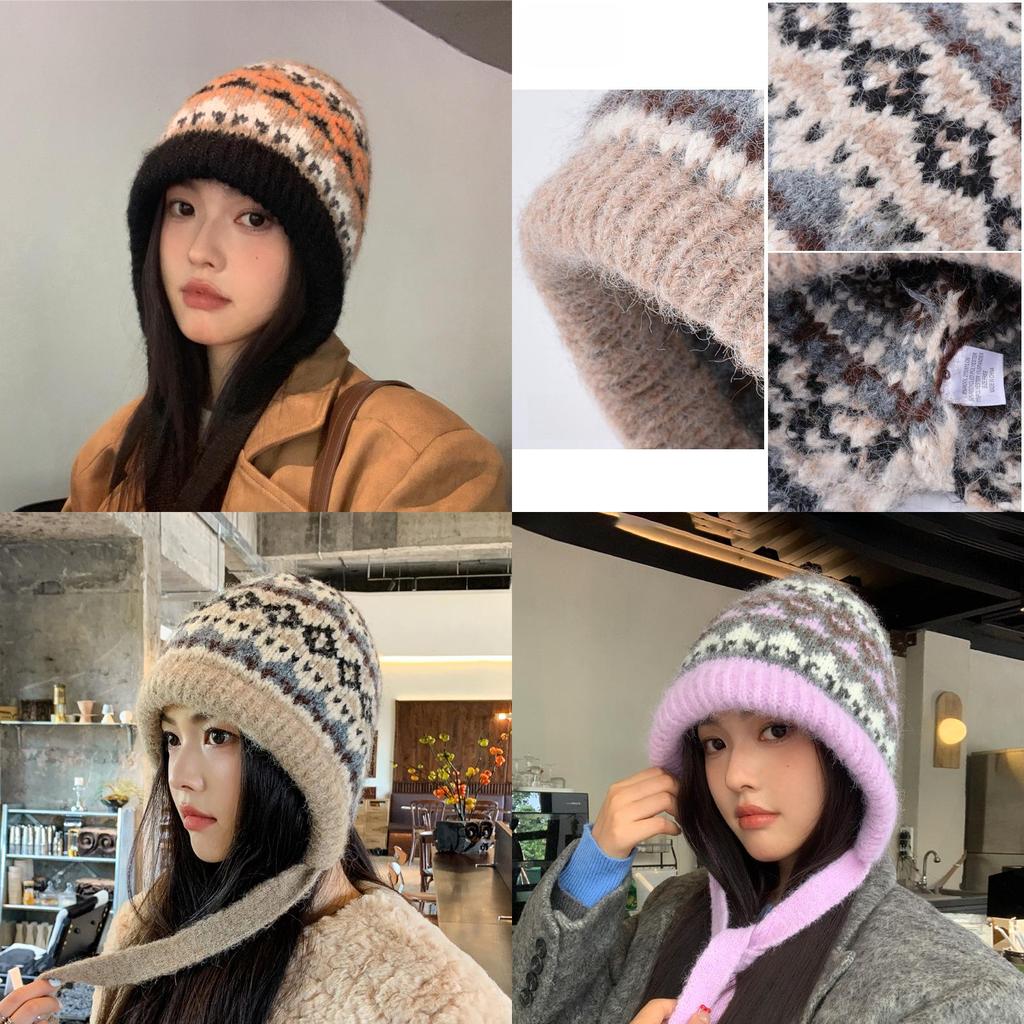 Colorblock Beanie For Women Winter Casual And Fashionable Headwear