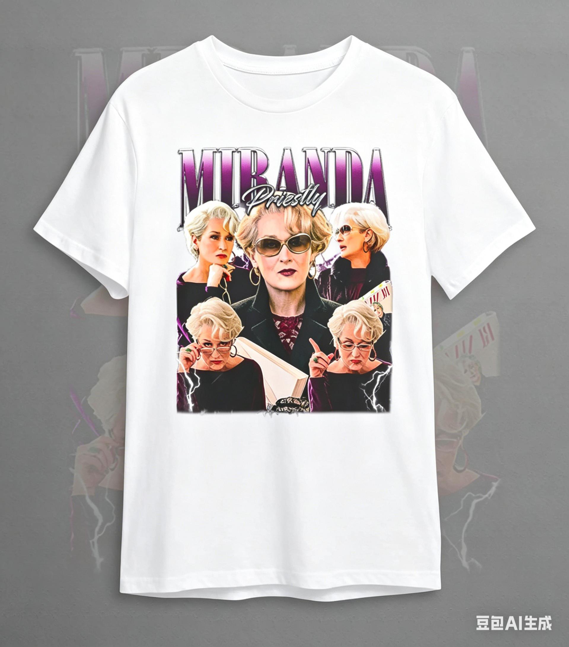

Movie The Devil Wears Prada Miranda Priestly Tshirts Unisex Women Summer Cotton Y2K Clothing Fashion Oversize Short Sleeved Tee 4XL