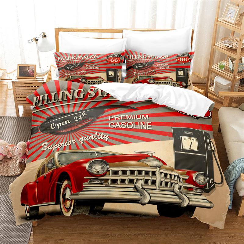 Racing Pattern Duvet Cover Set Youth King Quilt Cover Fashion Boy Bedding Sets Children'S Bedroom Comforter Bedding Sets Bed Set