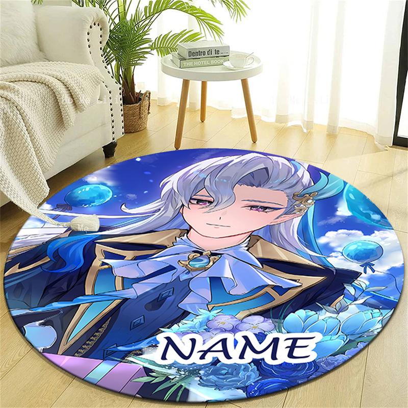 Personalized Genshin Impact Round Chair Office Rug - Perfect for Mat, Office Chair & More - Ideal Gift for Birthdays and Holidays