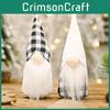 Santa Figurine Christmas Black White Checkered Fabric Tree Mantel Decoration
