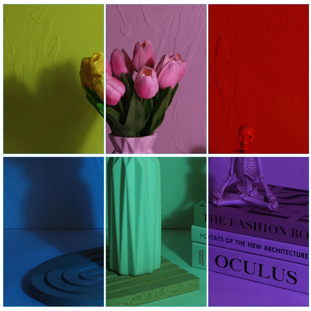 POPETPOP 12-Piece Color PET Film, Color Correction Filter for Lighting, Gel Light Filter for Theater Spotlights, Light Filter, Lighting Gel, PVC, PP