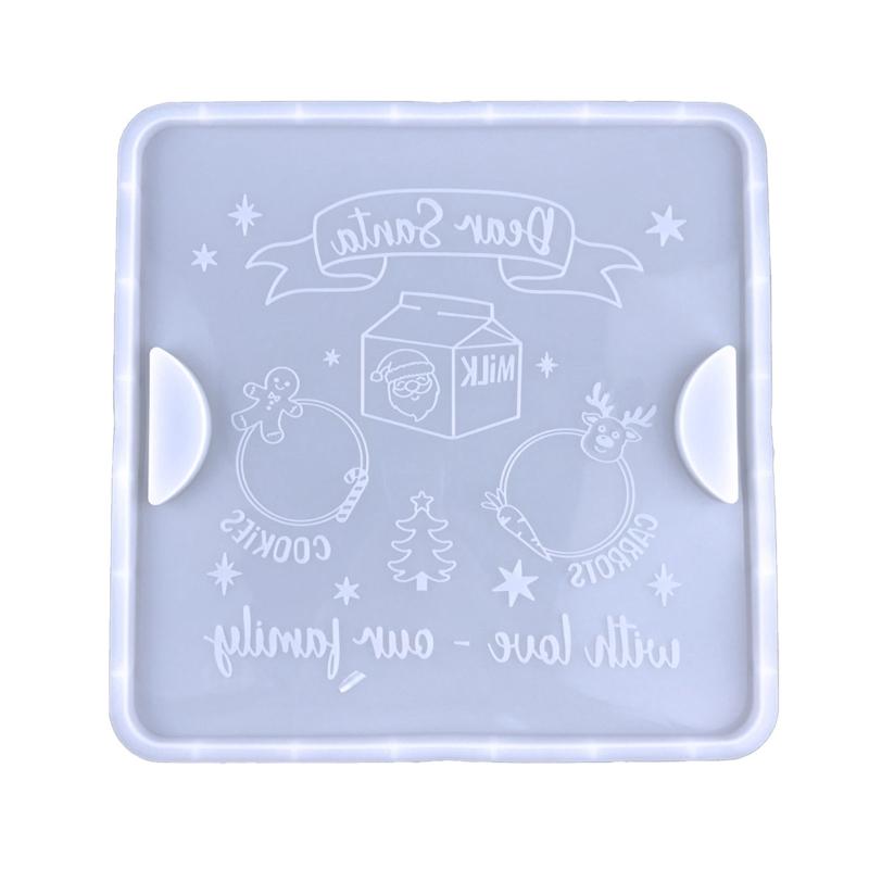 Santa Cookie Tray Resin Crafts for Making Christmas Decor Christmas Resin Molds Large Square Tray Molds Home Crafts